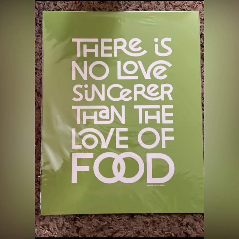 Green “food” quote print